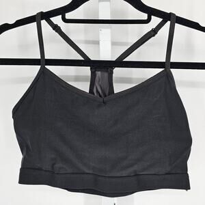 Athletic Works Womens Sz L Low Impact Sports Bra Racerback Mesh Black